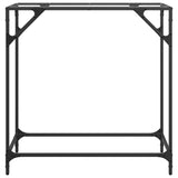 Table console avec dessus en verre transparent 80x35x81cm acier