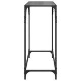 Table console avec dessus en verre noir 80x35x81 cm acier