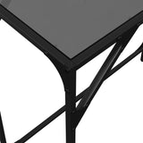 Table console avec dessus en verre noir 80x35x81 cm acier