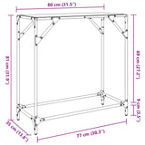 Console table with black glass top 80x35x81 cm steel