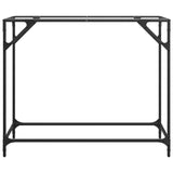 Table console avec dessus en verre transparent 98x35x81cm acier