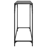 Table console avec dessus en verre noir 98x35x81 cm acier