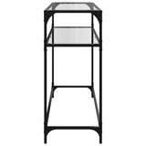 Console table with transparent glass top 98x35x81cm steel