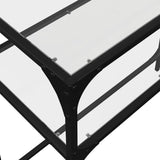 Console table with transparent glass top 98x35x81cm steel