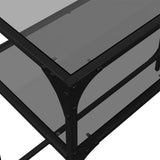 Console table with black glass top 98x35x81 cm steel