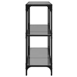 Console table with black glass top 98x30x81 cm steel