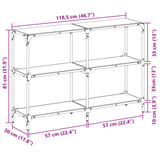 Table console avec dessus en verre transparent 118,5x30x81 cm