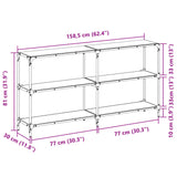 Table console avec dessus en verre transparent 158,5x30x81 cm