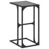 Table d'appoint avec verre noir 40x30x61,5 cm acier