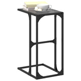 Table d'appoint avec verre noir 40x30x61,5 cm acier