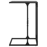 Table d'appoint avec verre noir 40x30x61,5 cm acier