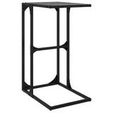 Table d'appoint avec verre noir 40x30x61,5 cm acier