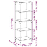 Étagère de rangement avec dessus en verre transparent acier