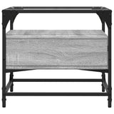 Table basse avec dessus en verre sonoma gris 50x50x45 acier