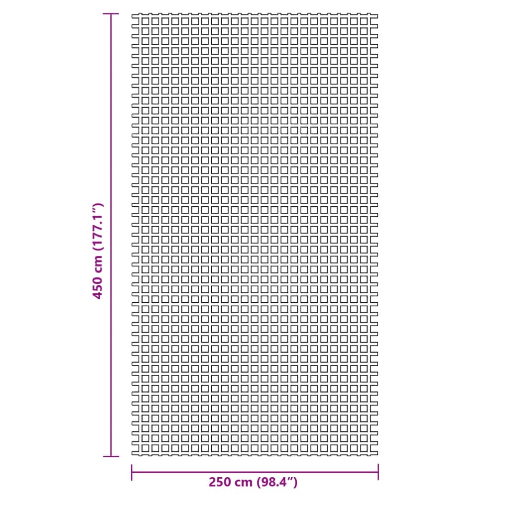 Anthrazitfarbene Camping-Bodenplane 4,5 x 2,5 m