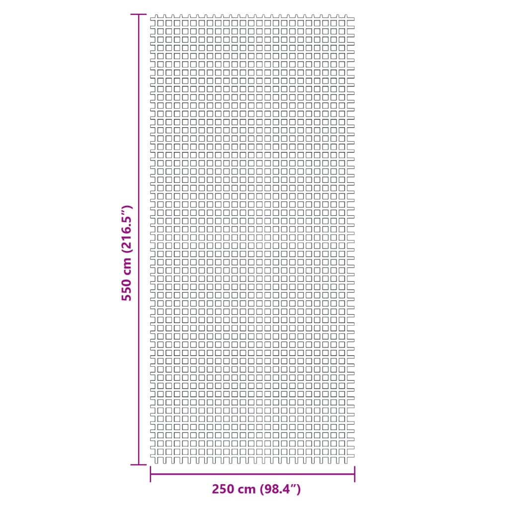 Anthrazitfarbene Camping-Bodenplane 5,5 x 2,5 m