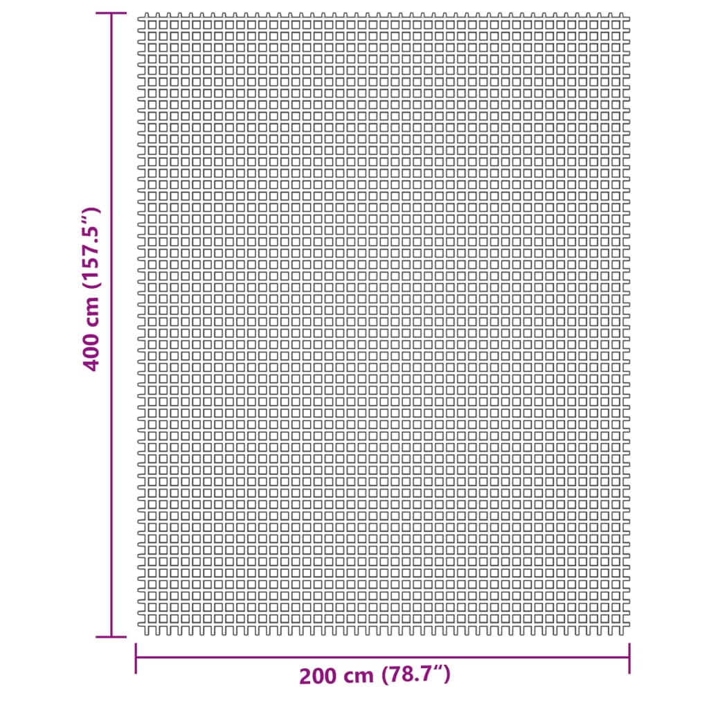 Cremefarbene Camping-Bodenplane 4 x 2 m