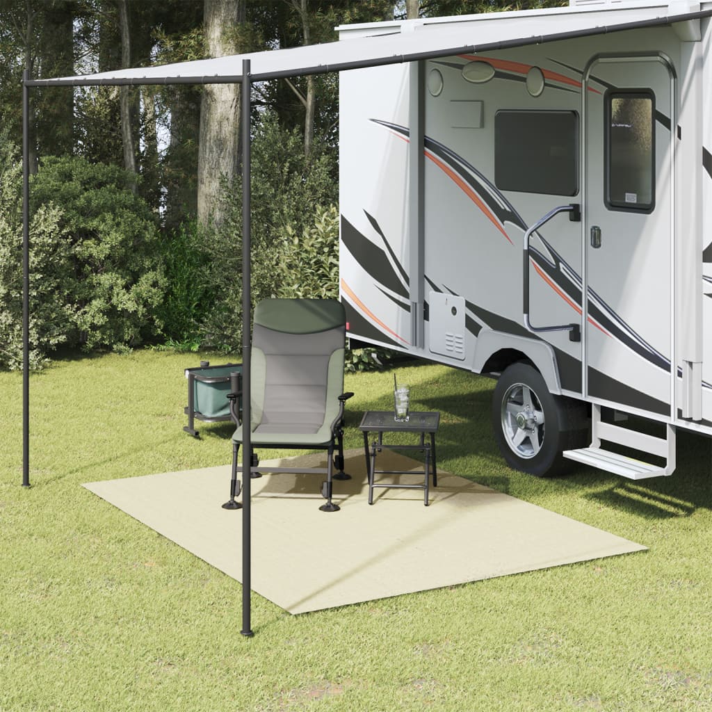 Cremefarbene Camping-Bodenplane 4 x 2 m