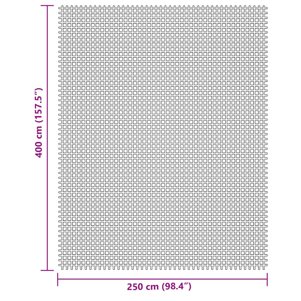 Cremefarbene Camping-Bodenplane 4 x 2,5 m