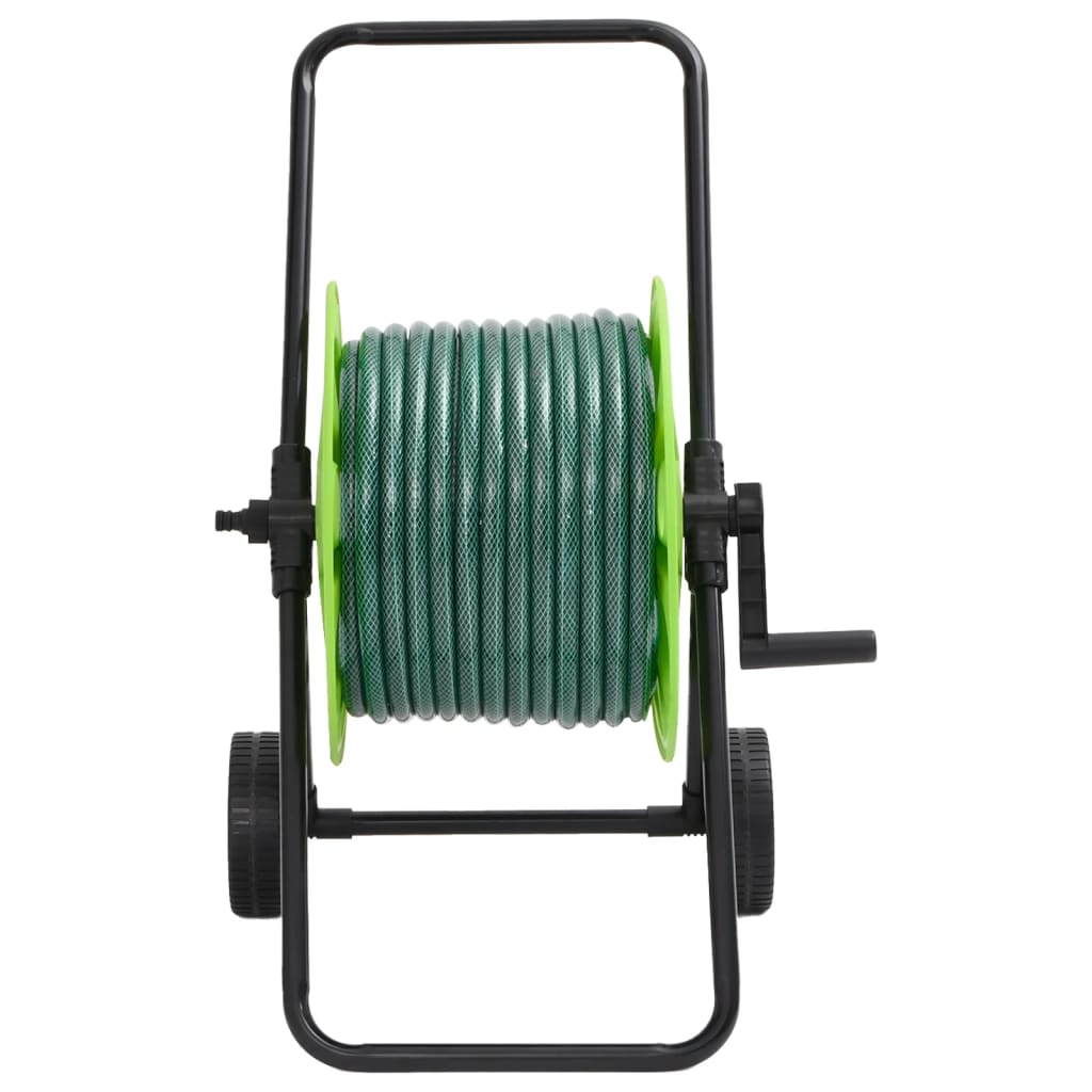 Chariot enrouleur vert et jeu de raccords de tuyaux 1,27cm 50 m