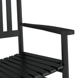 Chaise à bascule avec table pliable noir bois massif peuplier