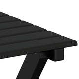 Chaise à bascule avec table pliable noir bois massif peuplier