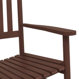 Chaise à bascule avec table pliable marron bois massif peuplier