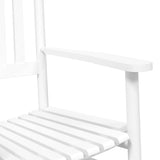 Chaise à bascule avec table pliable blanc bois massif peuplier