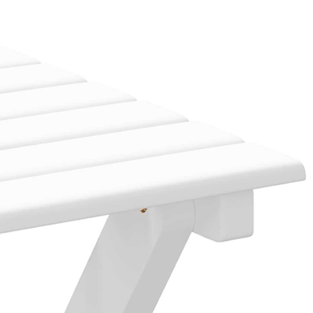 Chaise à bascule avec table pliable blanc bois massif peuplier