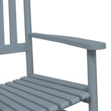 Chaise à bascule avec table pliable gris bois massif peuplier