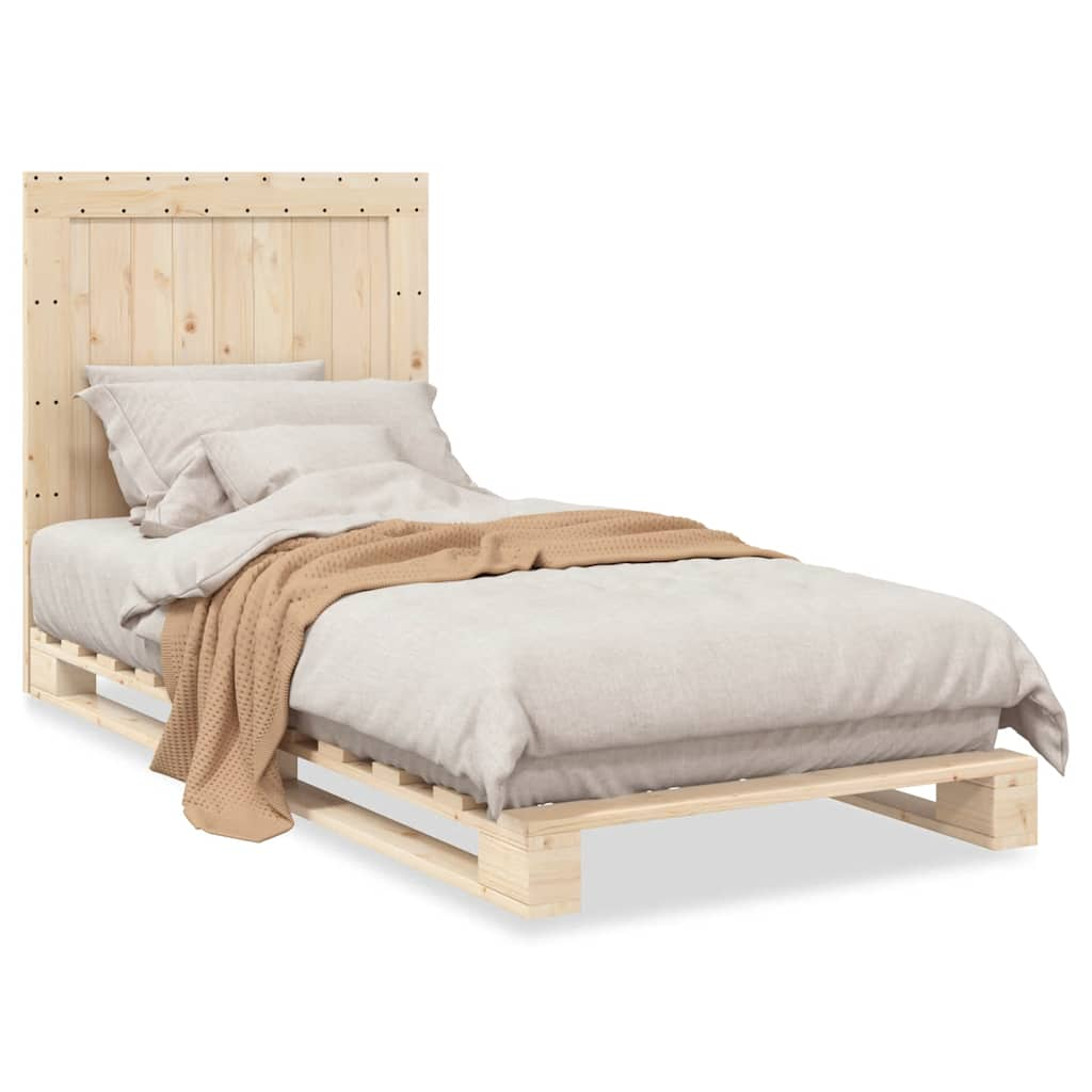 Cadre de lit sans matelas avec tête de lit 90x200cm bois massif