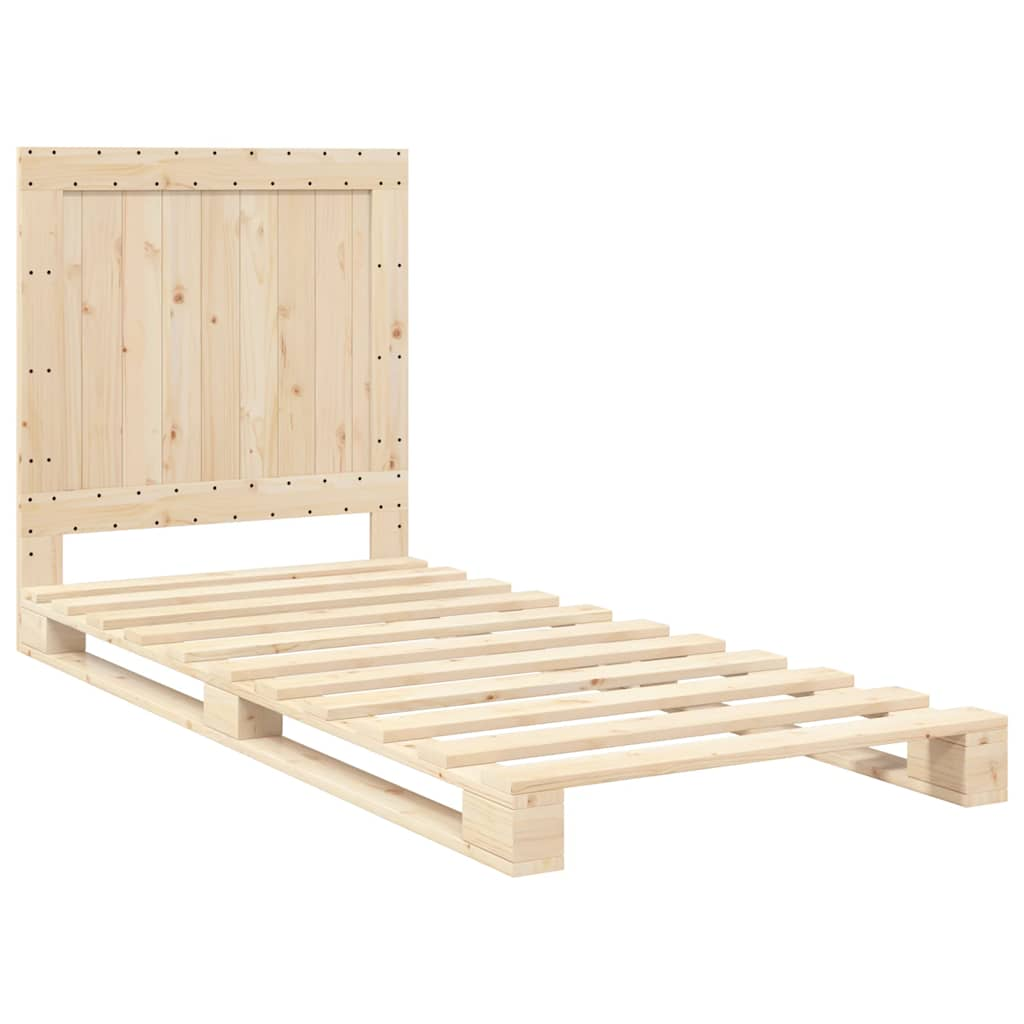 Cadre de lit sans matelas avec tête de lit 90x200cm bois massif