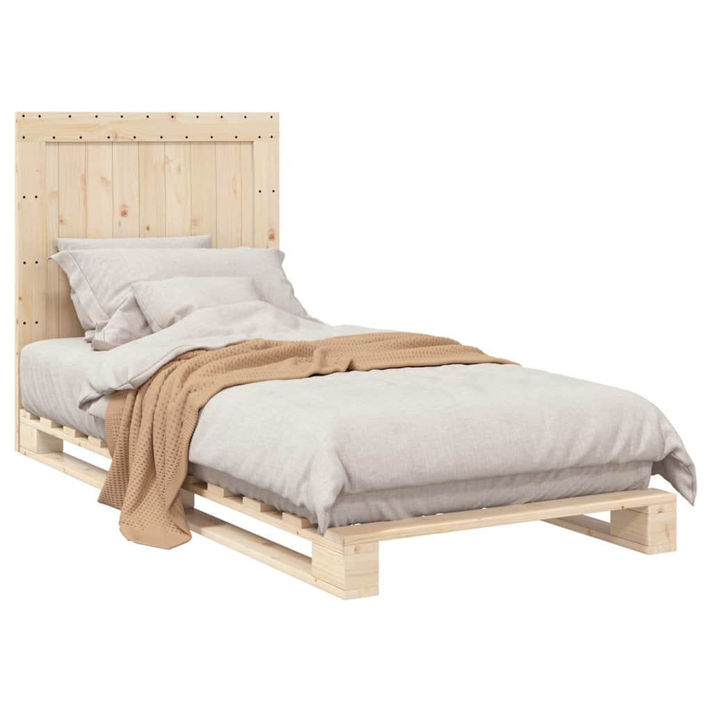 Cadre de lit sans matelas avec tête de lit 90x200cm bois massif