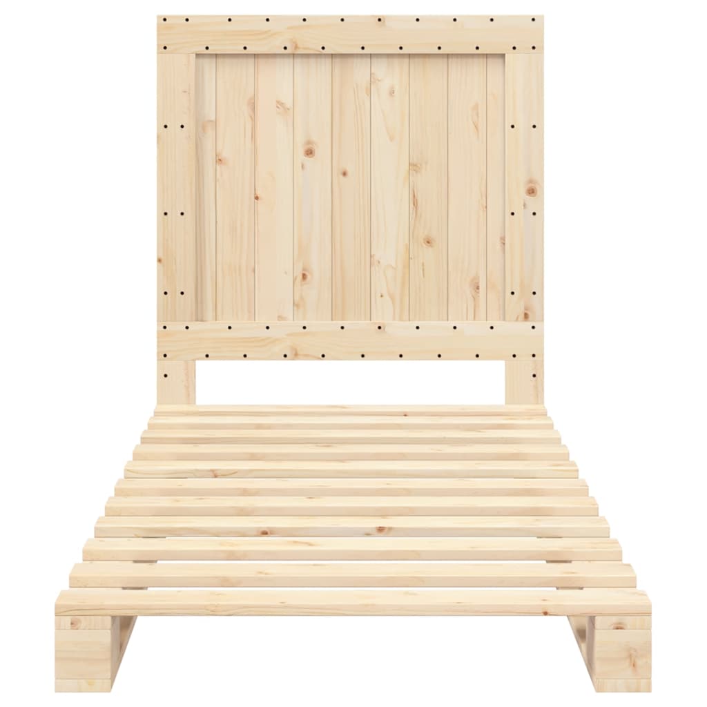 Cadre de lit sans matelas avec tête de lit 90x200cm bois massif