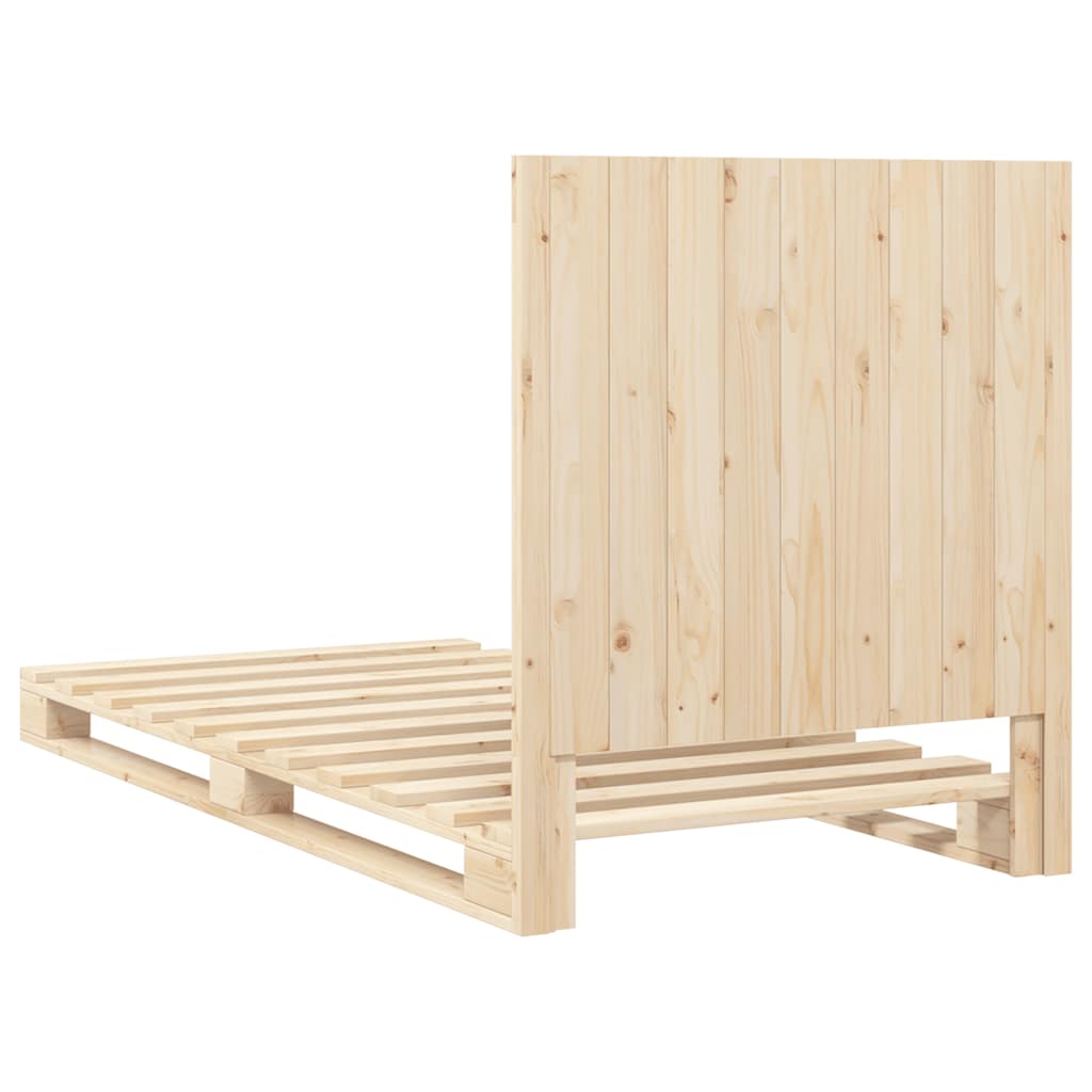 Cadre de lit sans matelas avec tête de lit 90x200cm bois massif