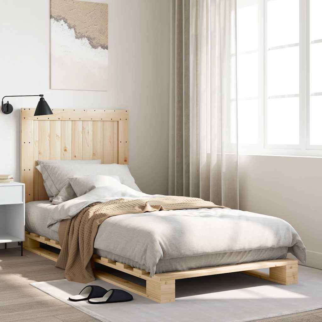 Cadre de lit sans matelas avec tête de lit 90x200cm bois massif