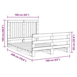 Cadre de lit sans matelas avec tête de lit 160x200 cm