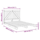 Cadre de lit sans matelas avec tête de lit bois massif