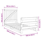 Cadre de lit sans matelas avec tête de lit 100x200 cm