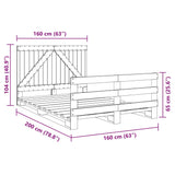 Cadre de lit sans matelas avec tête de lit 160x200 cm