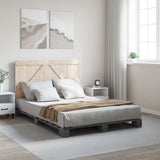 Cadre de lit sans matelas gris 140x200 cm bois massif de pin