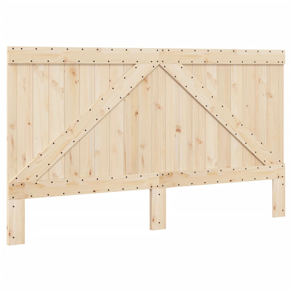 Cadre de lit sans matelas gris 200x200 cm bois massif de pin