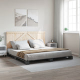 Cadre de lit sans matelas gris 200x200 cm bois massif de pin