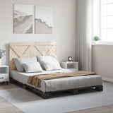 Cadre de lit sans matelas gris 140x200 cm bois massif de pin