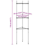 Cages à tomates 4 pcs 116 cm acier et PP