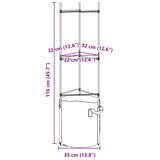 Cages à tomates avec sacs à plantes 4 pcs 116 cm acier et PP