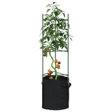 Cages à tomates avec sacs à plantes 4 pcs 116 cm acier et PP