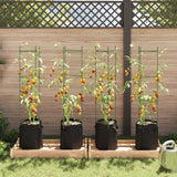 Cages à tomates avec sacs à plantes 4 pcs 154 cm acier et PP