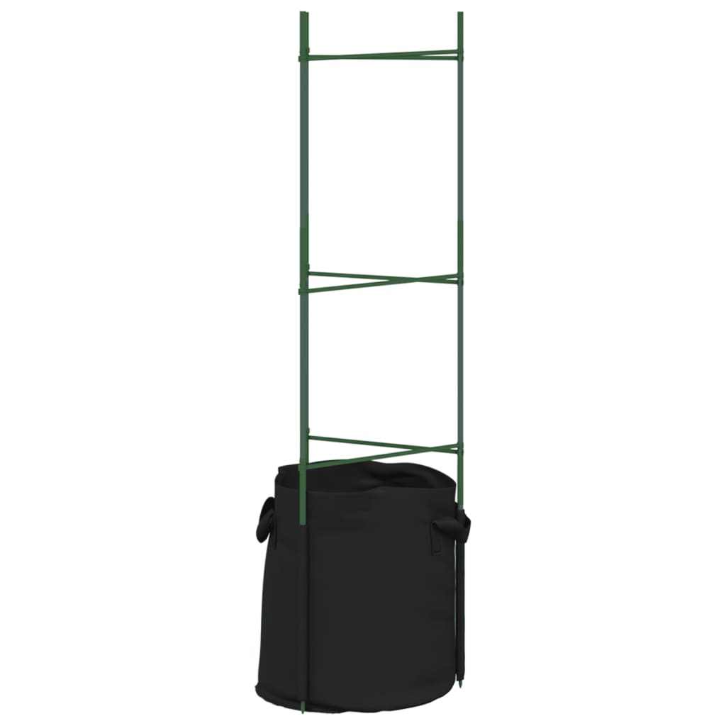 Cages à tomates avec sacs à plantes 6 pcs 116 cm acier et PP