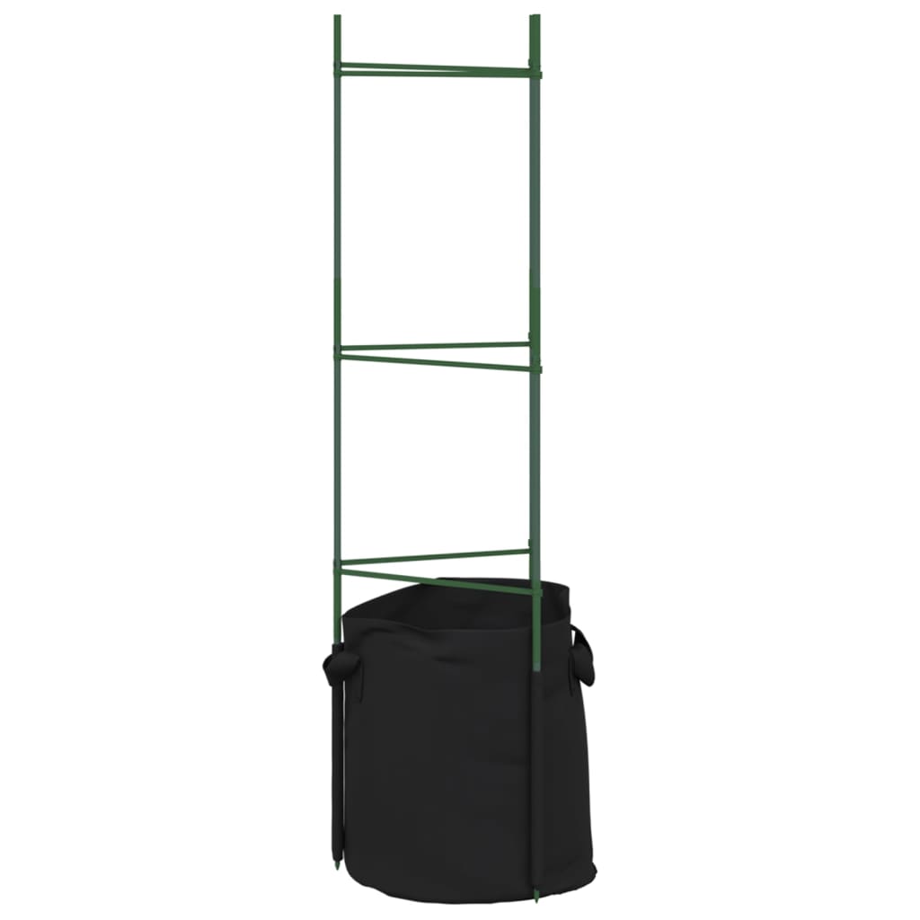 Cages à tomates avec sacs à plantes 6 pcs 116 cm acier et PP